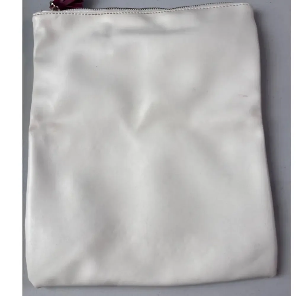 Rachel Pally Floral Foldover Clutch Pouch Blue Cream Red Zip Close